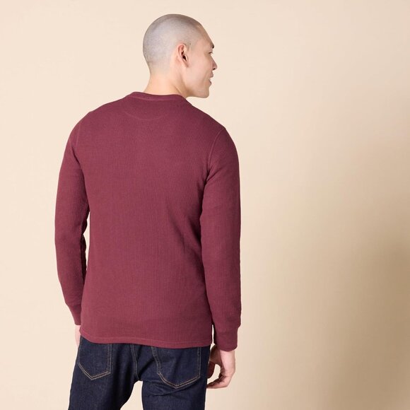 Long Sleeve Waffle Henley Shirts for Men, Slim-Fit - Picture 2 of 6